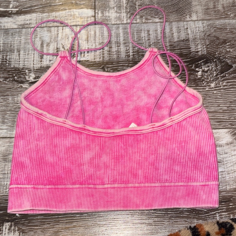 Pink Ribbed Crop Top - Picture 2 of 2